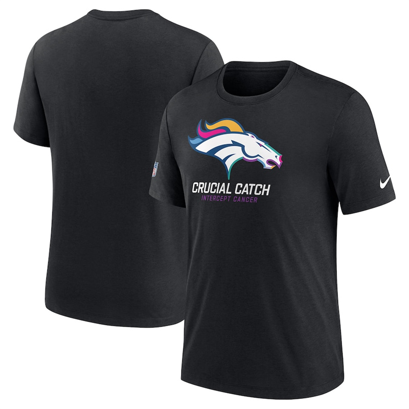 Men's Denver Broncos Black 2024 Crucial Catch T-Shirt Men's Denver Broncos Black 2024 Crucial Catch T-Shirt